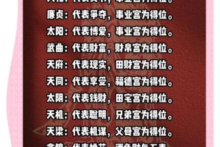 紫薇斗数12宫对照表