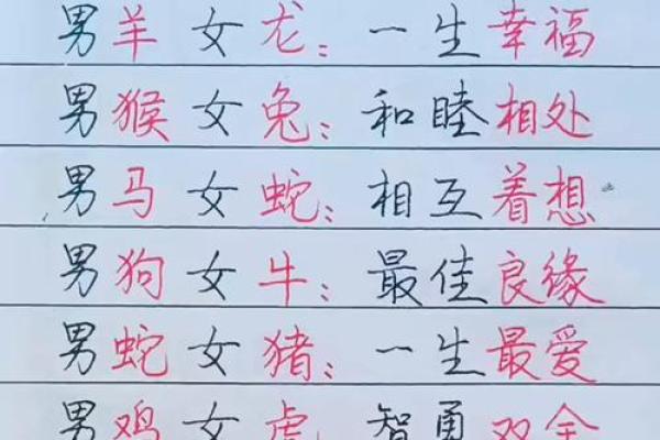 最全的十二属相配对