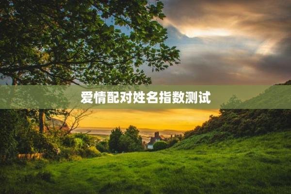姓名配对爱情测试免费 姓名配对测试爱情免费测试？