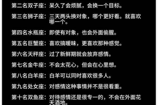 12星座智商、花心、好色排行榜