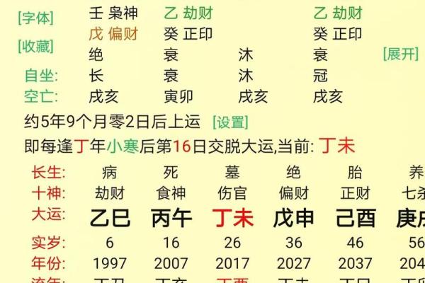 八字喜用神查询表免费