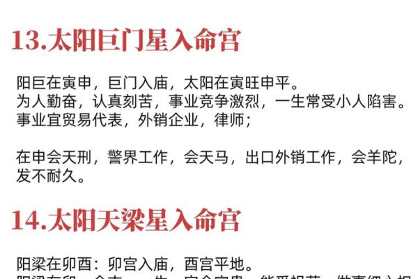 紫微斗数诸星落诸宫之：其它星（以下星曜为本宫主星时的情况，有