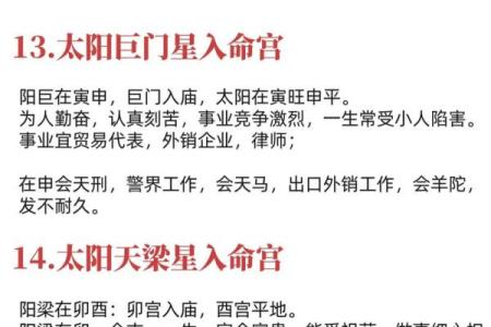 紫微斗数诸星落诸宫之：其它星（以下星曜为本宫主星时的情况，有