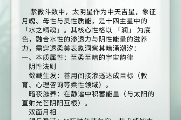 紫薇斗数一梦江湖太阴 紫薇斗数一梦江湖太阴